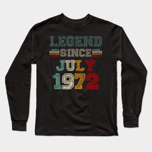 51 Years Old Legend Since July 1972 51st Birthday Long Sleeve T-Shirt